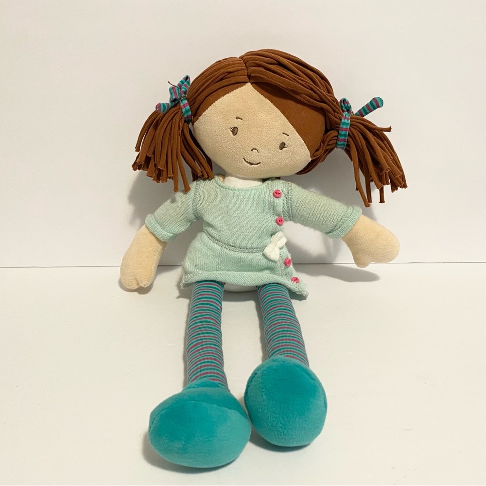HAPE Soft Baby Doll w American Girl Wellie Wishers Snow Much Fun Knit Dress Lot